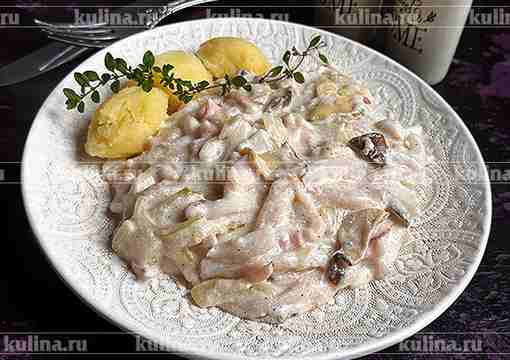 Бефстроганов из кальмаров