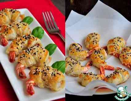 Круассаны с креветками